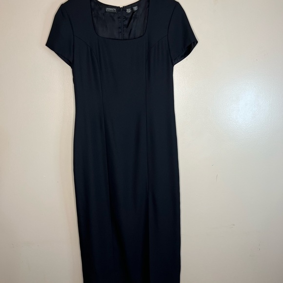 Liz Claiborne Vintage 80s Black Sheath Dress Size 12/14 - Picture 7 of 12